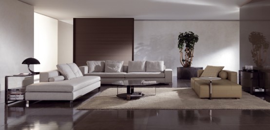 Modern Coffee Table With Glass Top Bresson By Minotti