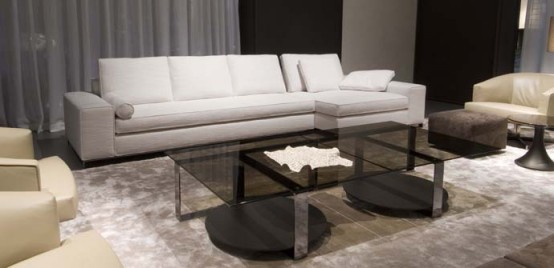 Modern Coffee Table With Glass Top Bresson By Minotti