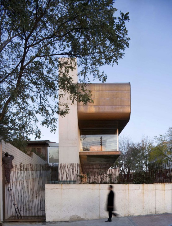 Modern Copper Concrete House Design - DigsDigs