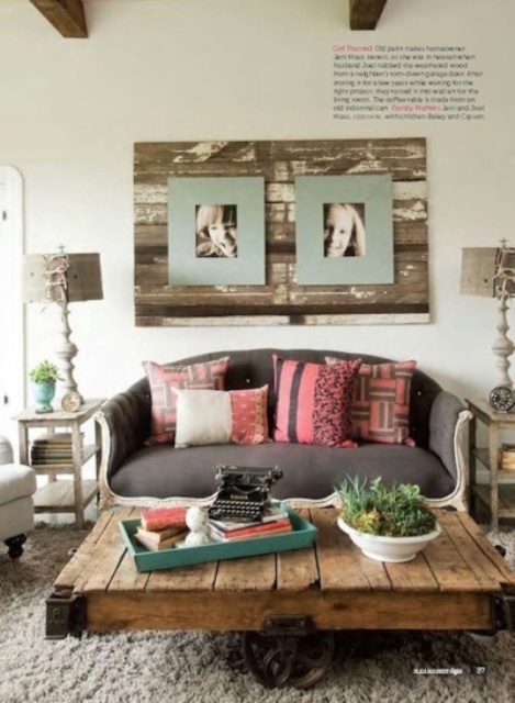 an industrial coffee table of crates on large metal casters will match many spaces, from industrial and rustic to boho and others