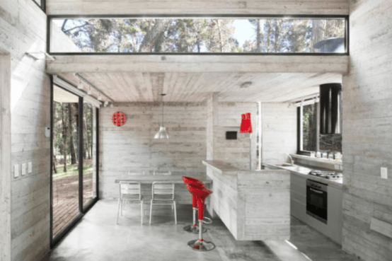 Modern House Of Concrete Opened To Nature