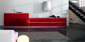 Modern Kitchen Designs With Red And White Cabinets From Doimo Cucine
