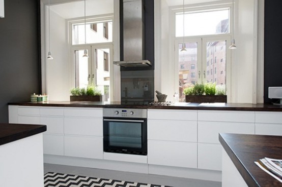 Modern Kitchen In Calm Shades With Industrial Touches