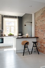Modern Kitchen In Calm Shades With Industrial Touches