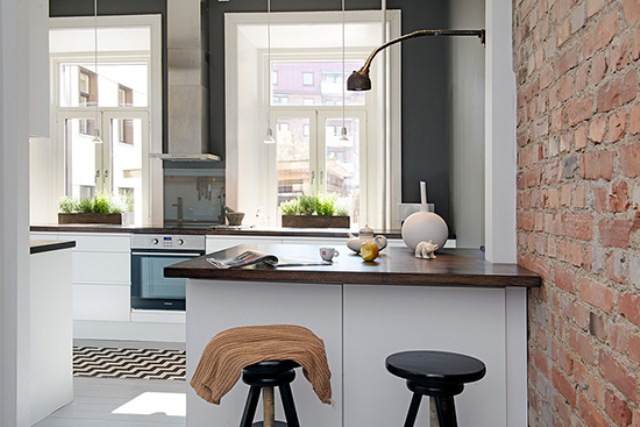 Modern Kitchen Design In Calm Shades With Industrial Touches