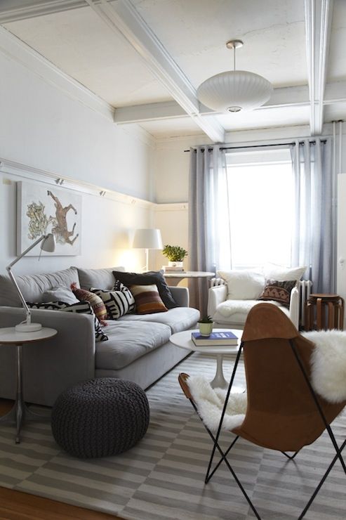 modern living room with light grey Stockholm rug