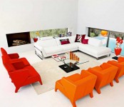 Modern Living Room With Vibrant Accents