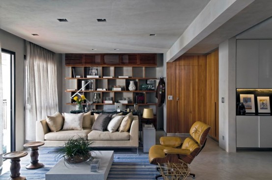 Elegant Modern Loft With Concrete And Wood Details