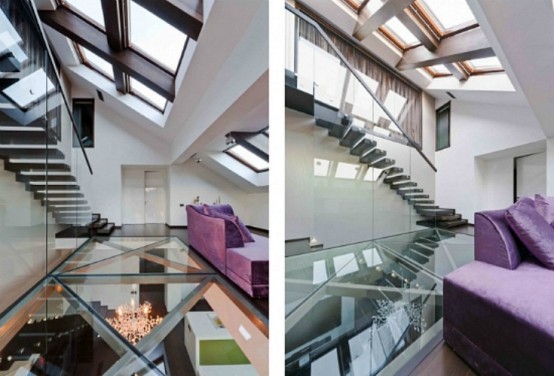 Modern Loft With Glass Walls And Floor