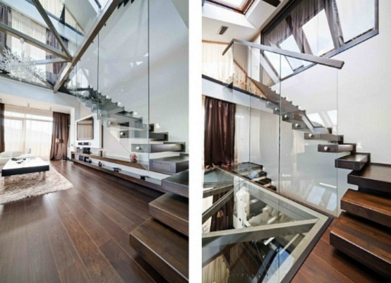 Modern Loft With Glass Walls And Floor