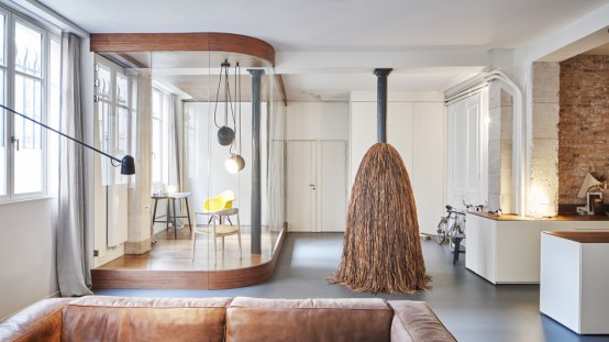 Modern Parisian Apartment With A Podium For Zoning