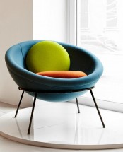 Modern Relaunch Of Colorful Bowl Chair Designed In
