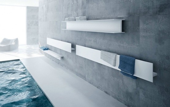 Modern Serie T Radiators Acting As Shelving Units