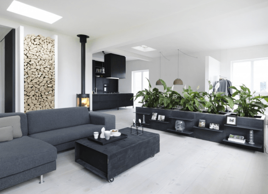 Stylish Black And White Loft In Copenhagen