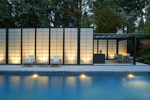 Modern Translucent Pool House Design