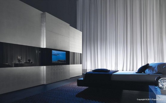 Super Modern Bedroom Wardrobe With A Tv Built In The Door Digsdigs