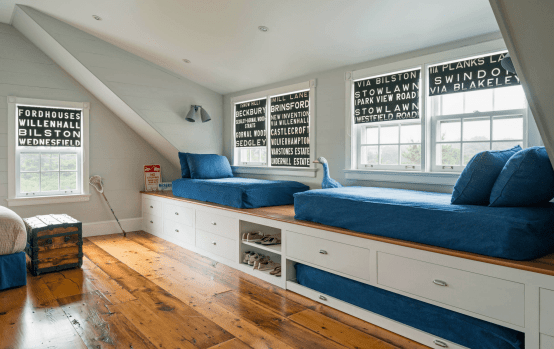 text printed roller shades in black and white are cool and stylish and bring a strong modern feel to the space