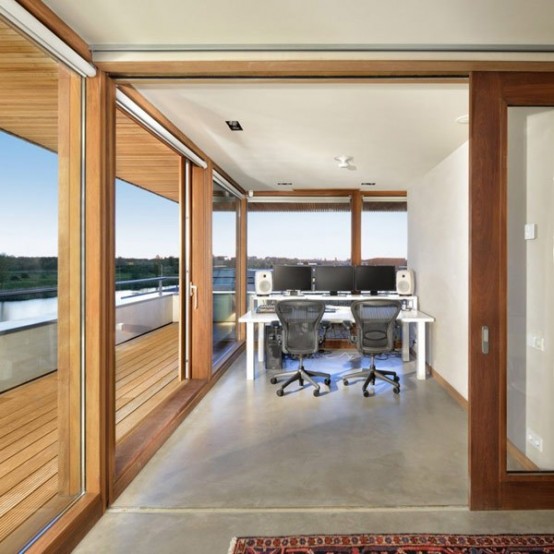 Modern Wooden Residence On The Lake Shore
