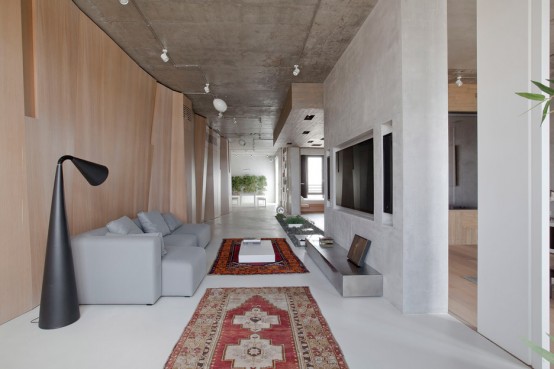 Modern Zen Moscow Apartment With An Indoor Garden - DigsDigs