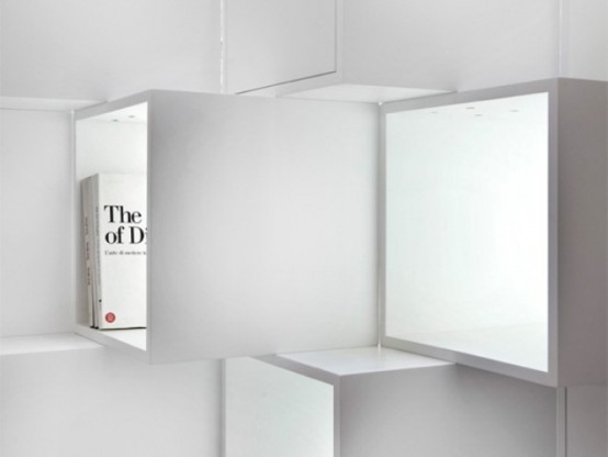 Modular Minimalist Cubic Shelving Unit