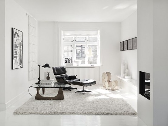 Monochromatic Minimalist Townhouse In Copenhagen