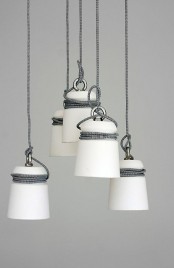 white porcelain pendant lamps with rope are a perfect addition to an industrial or modern space, they look cool and rough enough