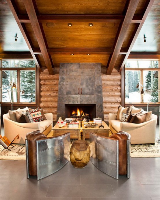 Mountain Lodge With Rustic And Modern Details