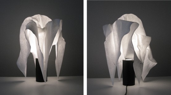 Mysterious Pina And Misha Lamps Of Hardened Fabric