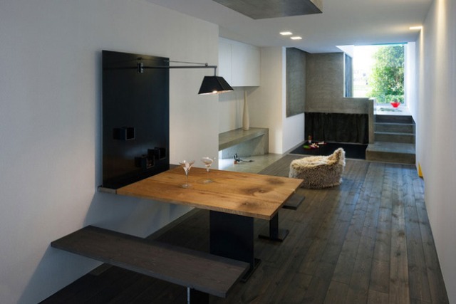 Narrow Urban Home With Industrial Minimalist Interiors