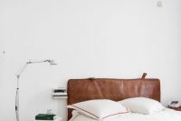 natural leather masculine headboard