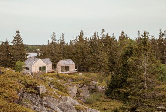 Natural Vacation Escape Of Three Wooden Cabins