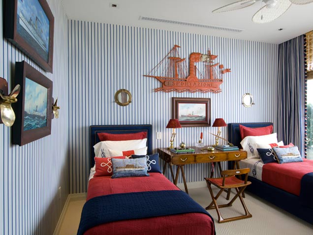 Nautical Inspired Boys Bedroom For Two