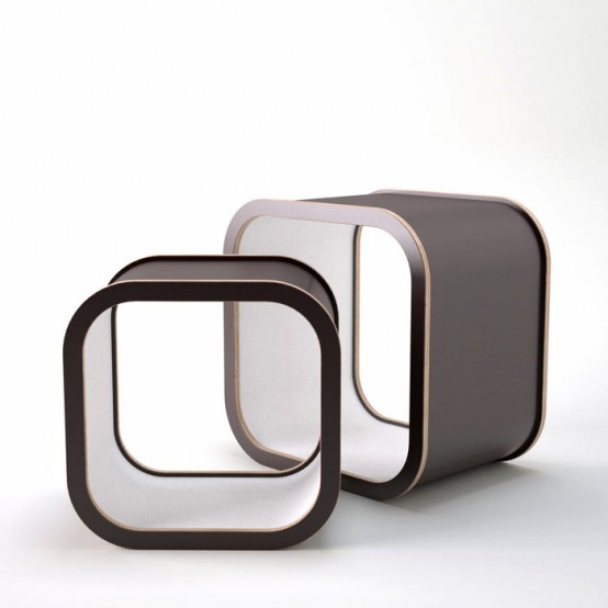 Nesting Coffee Tables In Dark Brown