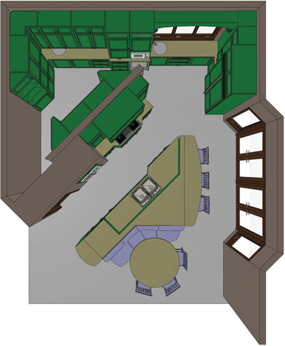 Floor plan for Large Kitchens Second Place