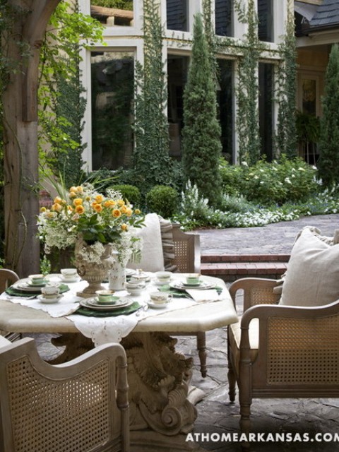 Old European Style Garden And Terrace