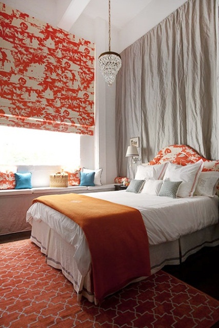 Orange Accents In Bedrooms