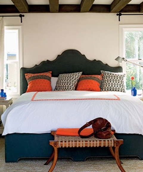 Orange Accents In Bedrooms