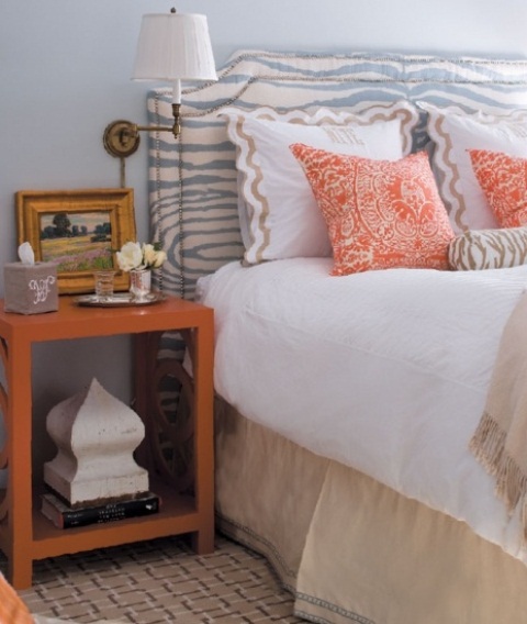 Orange Accents In Bedrooms