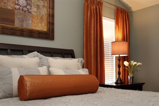 Orange Accents In Bedrooms