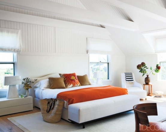 Orange Accents In Bedrooms