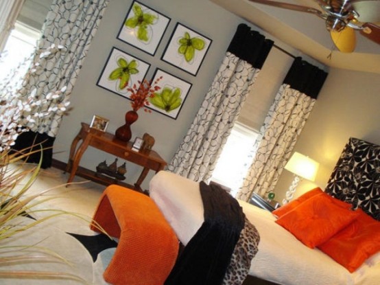 Orange Accents In Bedrooms