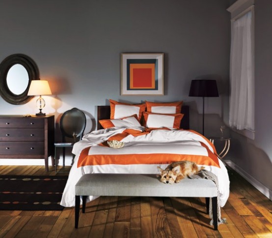 Orange Accents In Bedrooms