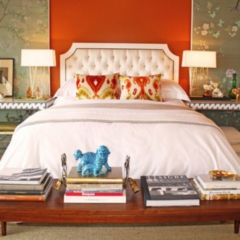 Orange Accents In Bedrooms