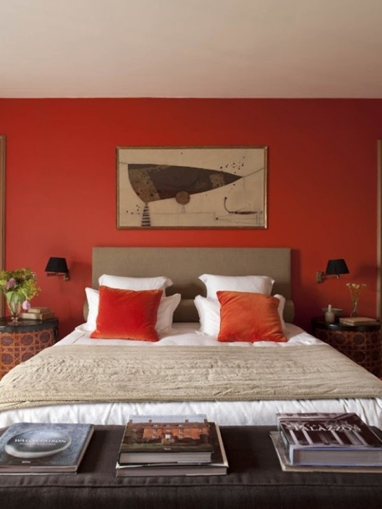 Orange Accents In Bedrooms