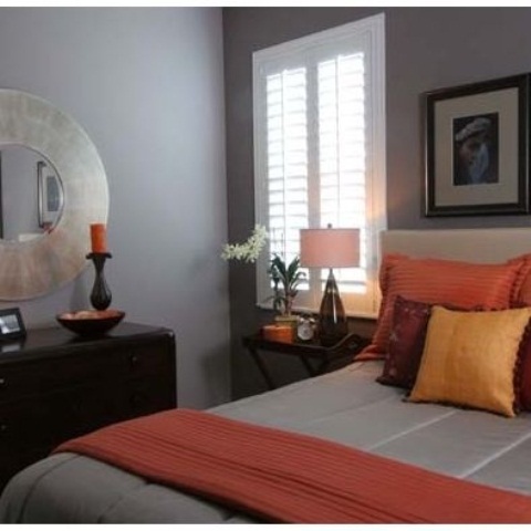 Orange Accents In Bedrooms