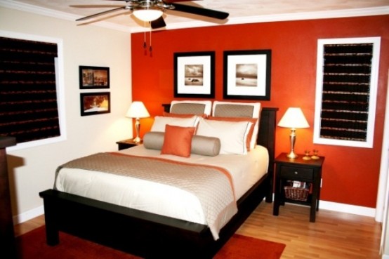 Orange Accents In Bedrooms