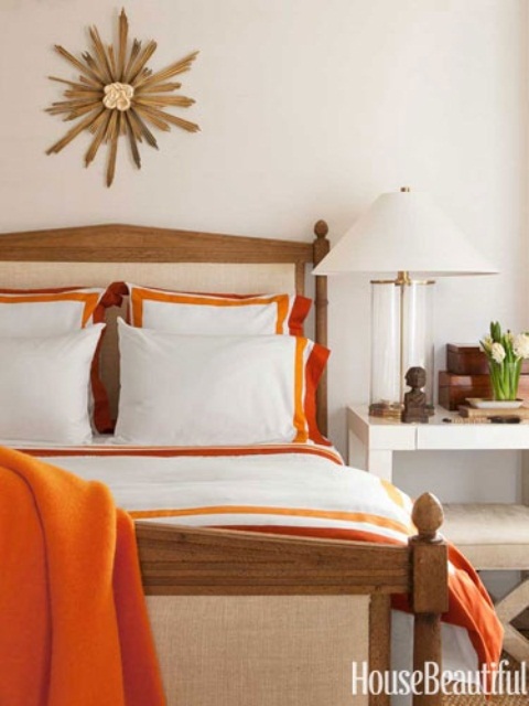 Orange Accents In Bedrooms