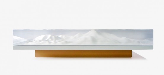 Oriental Landscape Sculpture Tea Table With A Philosophical Twist