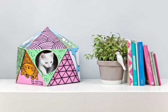 Original And Fun Catcube Nest From Cardboard