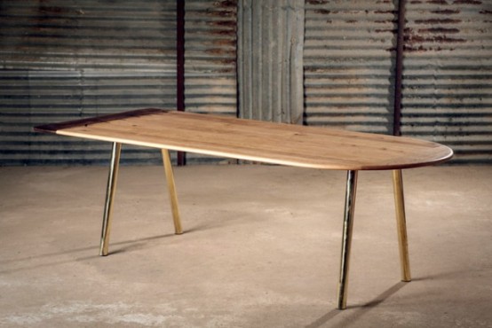 Original Rocket Table From Wood And Metal